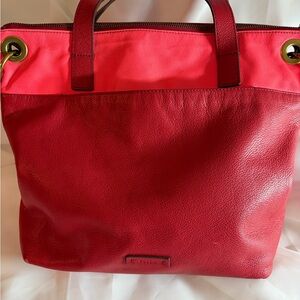 Fossil Purse Keely Handbag Large Tote Bag Red Pink Multi-Color